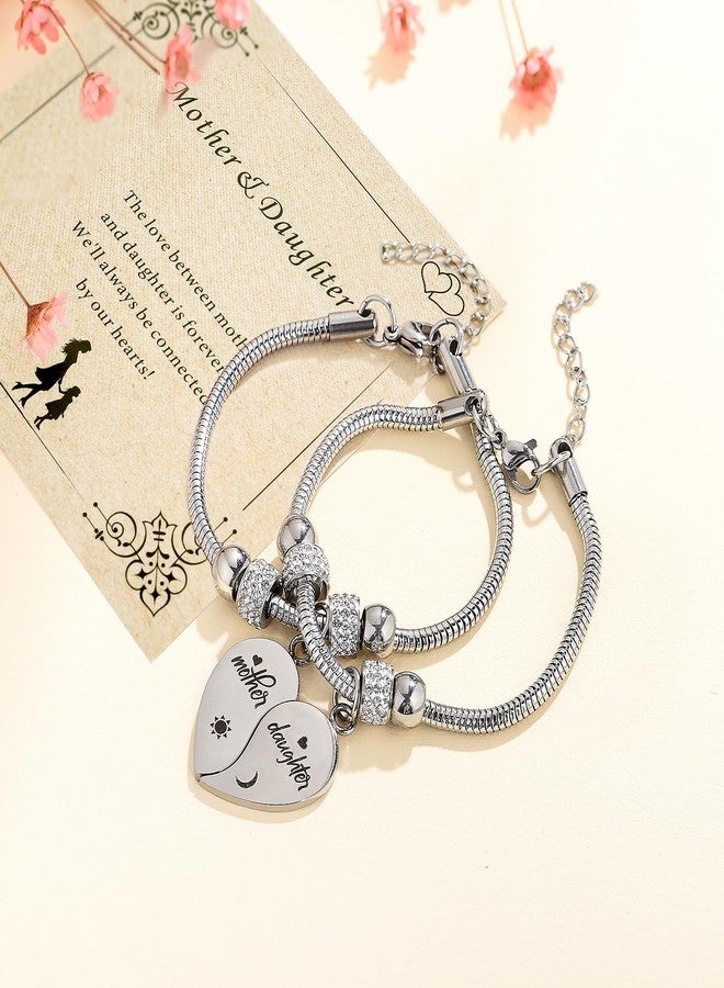 Yonhon Mother Daughter Bracelet Set for 2, Mom Daughter Matching Bracelet for 2 - Image 5